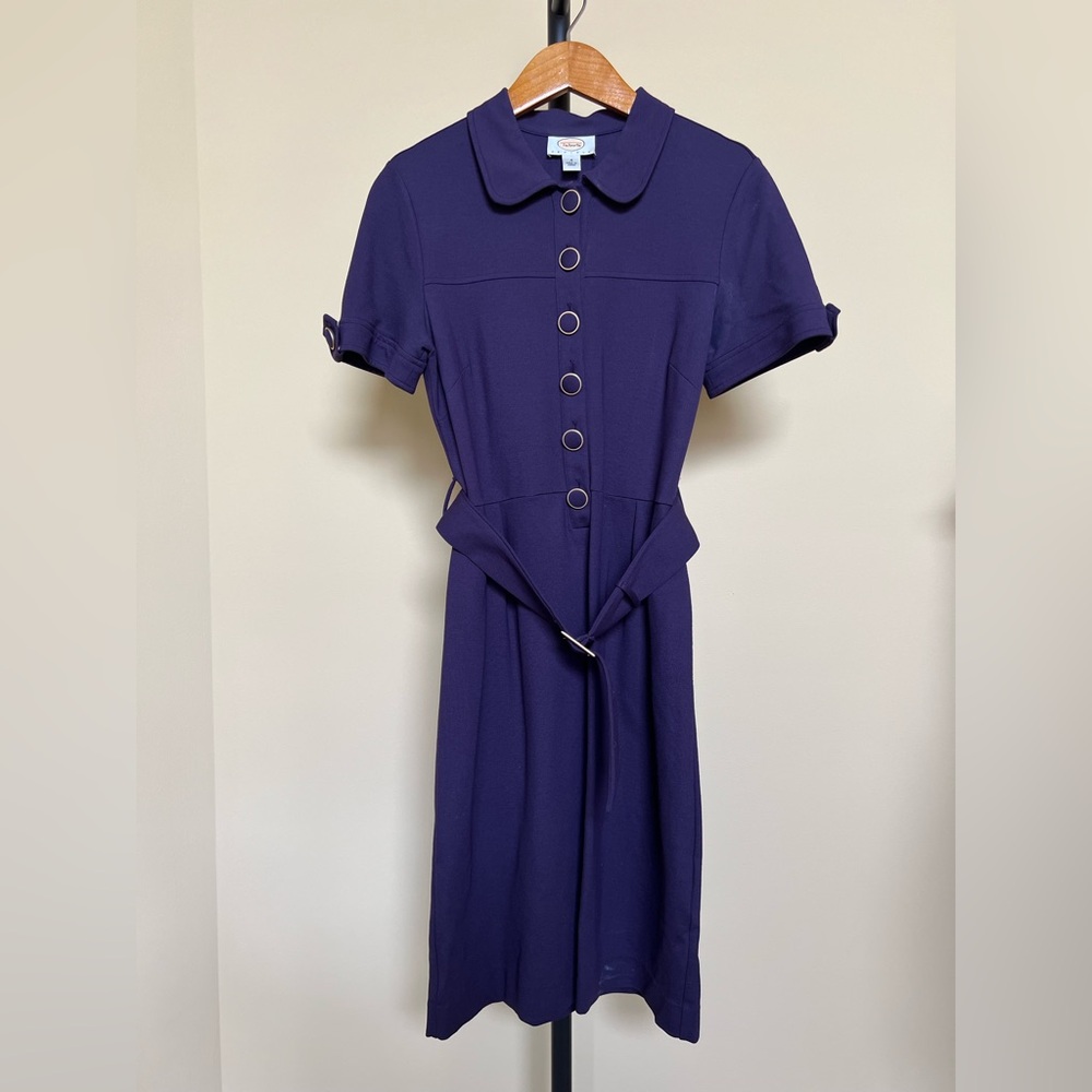 Talbots Dress Knit with Belt and Cuffed Sleeves Purple Size 4P